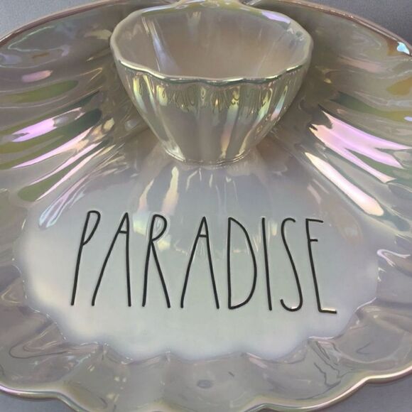 Rae Dunn ceramic luster paradise shrimp & dip bowl New in Box - Picture 3 of 5